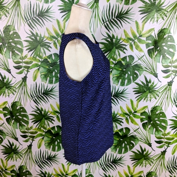 Liz Claiborne Ribbed Purple Striped Tank Top (Size: Small) - Picture 5 of 9